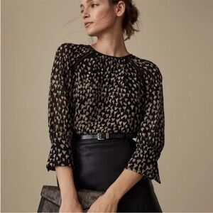 Reiss | Reema Tulip Black Bell Sleeve Blouse